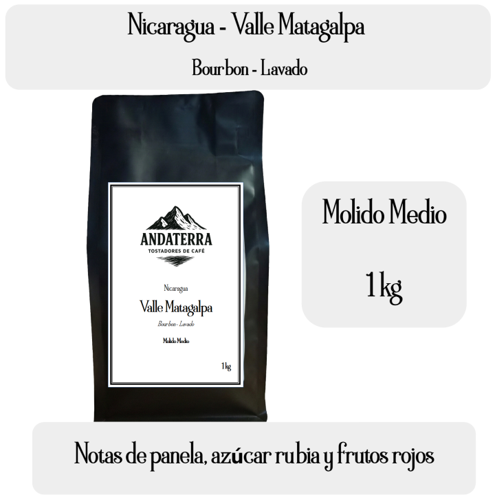 Café Nicaragua Molido Medio 1 kg Lavado Tueste Suave