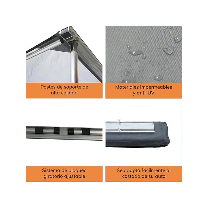 Toldo Camping Lateral Para Auto Techo Xroad