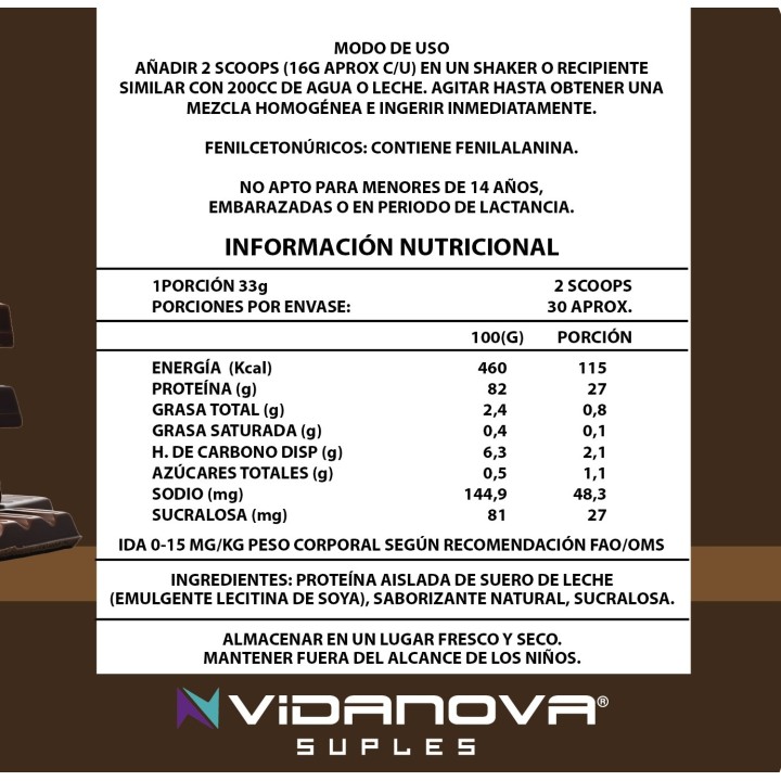 Proteina Iso Whey 1kg Chocolate