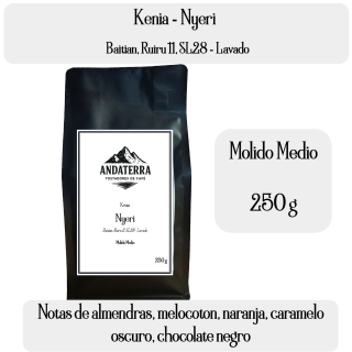 Café Kenia Molido Medio 250 g Lavado Tueste Medio